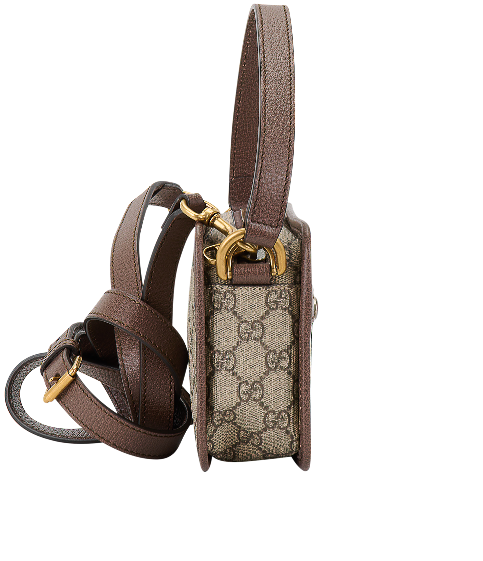 Ophidia Zip Around Camera Bag, &pound;750, Handbags, Beige/Green/Red, Canvas, Side view
